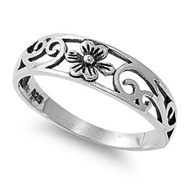 USA Seller Plumeria Ring Sterling Silver 925 Best Deal Plain Jewelry Size 5 